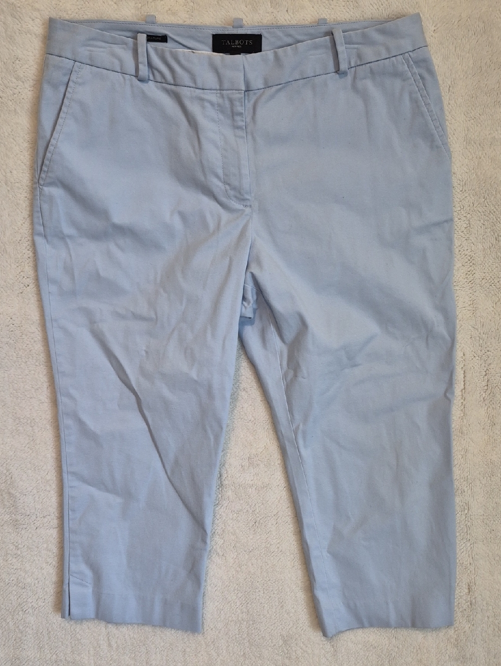 Talbots Women's Pale Blue Cropped Chino Pants Size 12‎